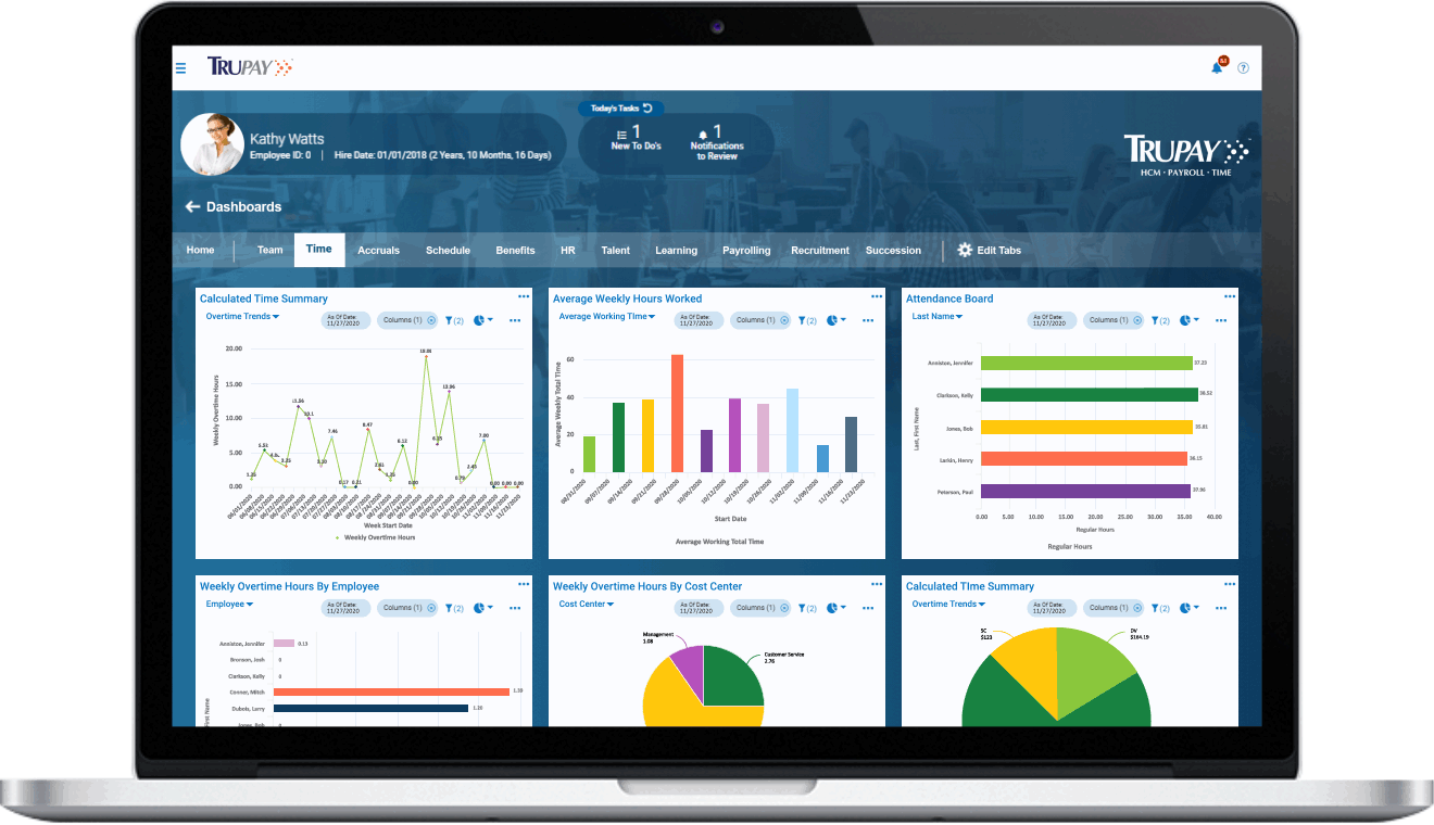 Timekeeping Software Dashboard GIF