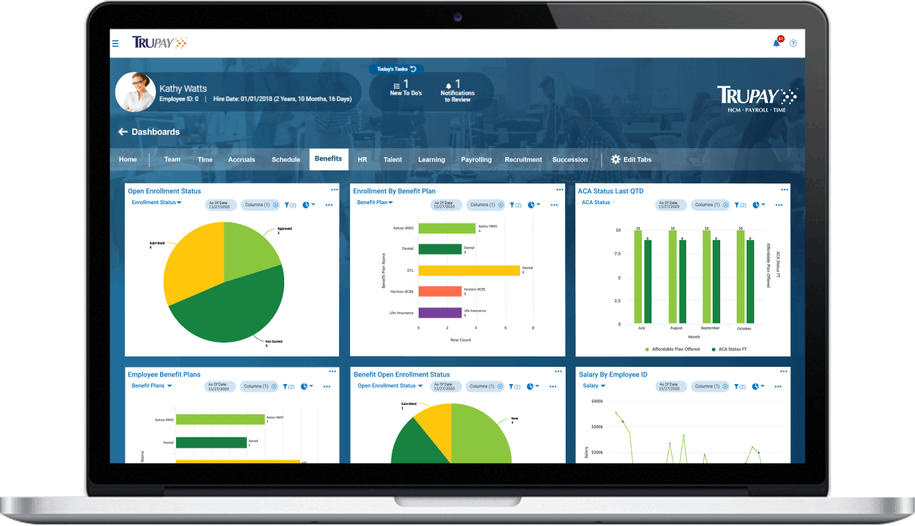 Employee Benefits Administration Software Dashboard GIF 