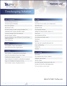 Indiana  Timekeeping Solution Feature List Download