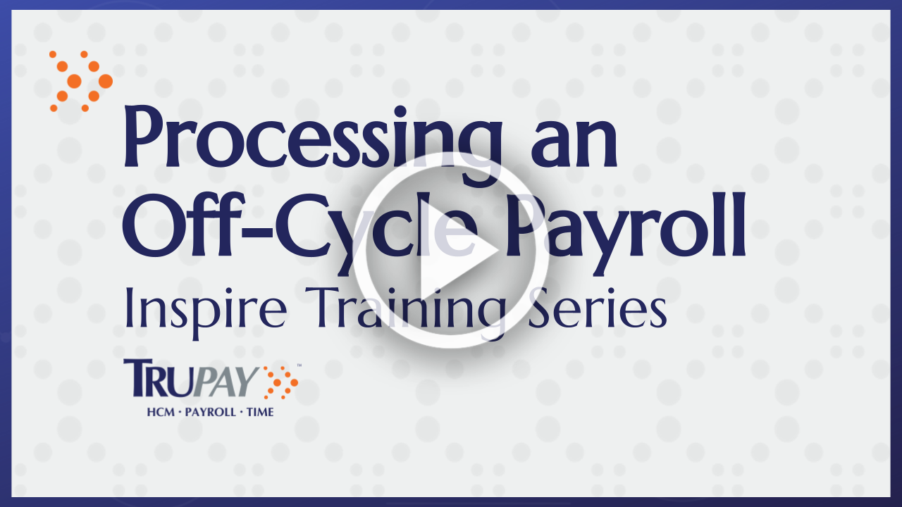 Processing an Off-Cycle Payroll