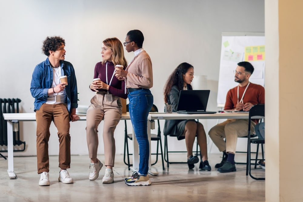 colleagues at lunch break
