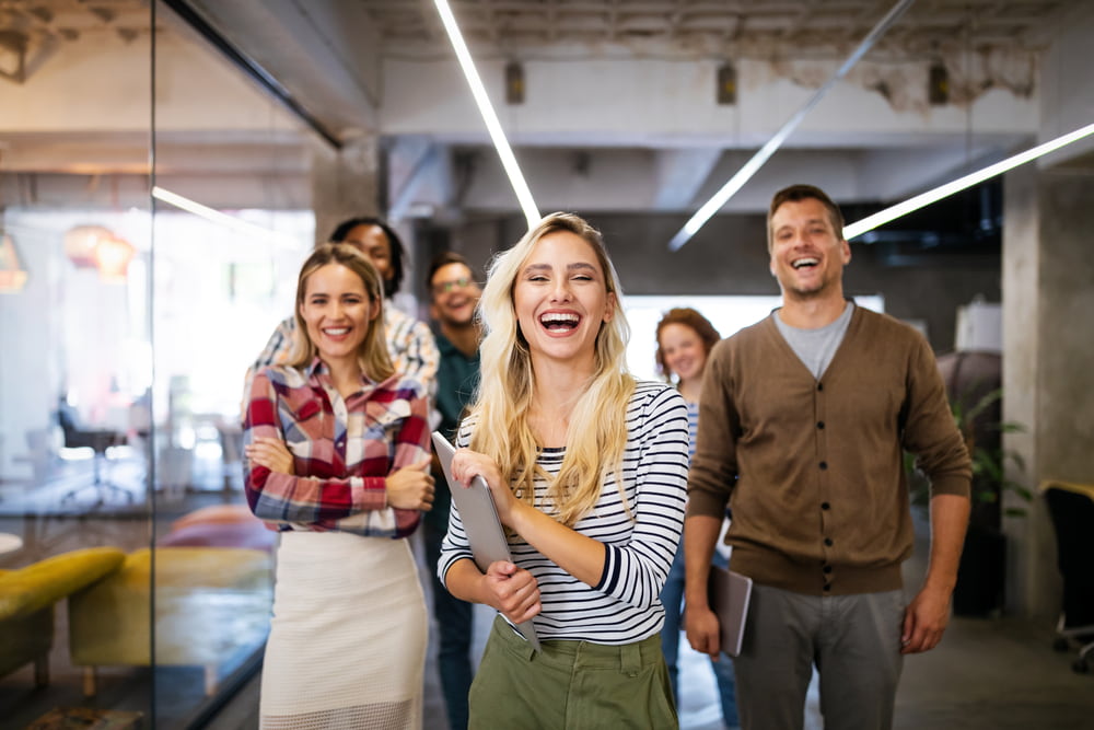 Group of successful business people